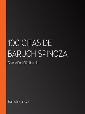 cover image of 100 citas de Baruch Spinoza